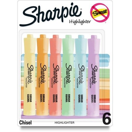 Newell Brands Accent Highlighter, Chisel Point, Pastel AST, 6PK SAN2157488